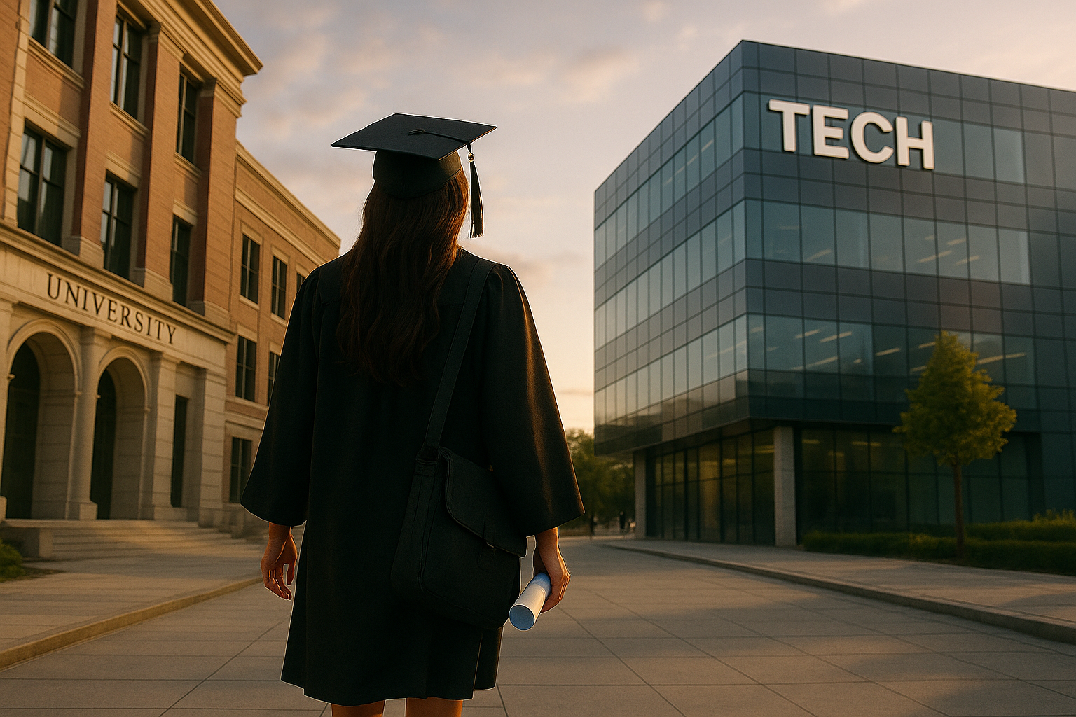 University graduate silhouette